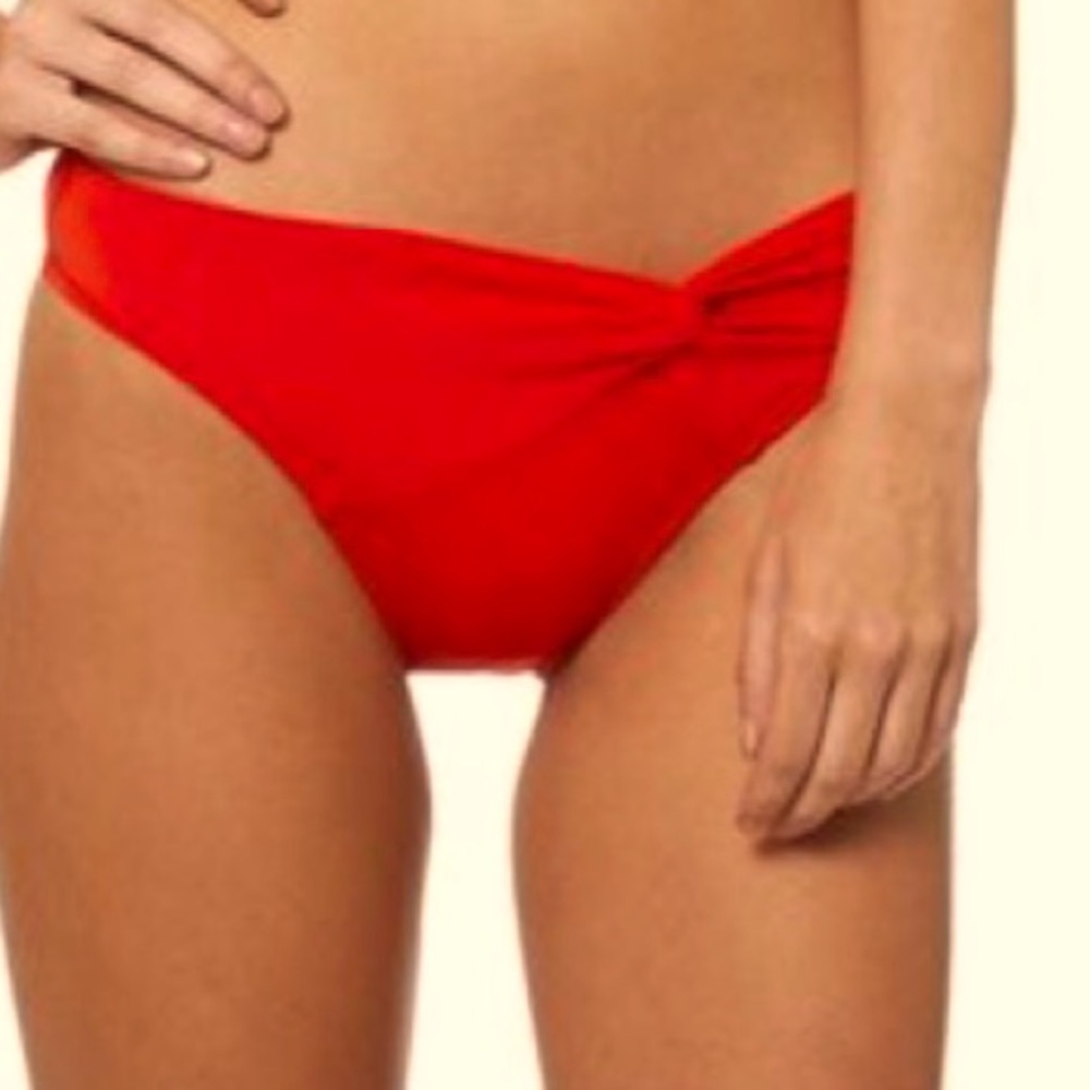 Jets Swimwear Twist Front Bikini Bottom- Chili